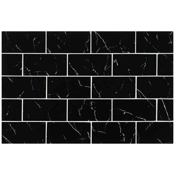 Msi Nero Marquina 3 In. X 6 In. Matte Glass Wall Tile, 40PK ZOR-MD-T-0118 - main